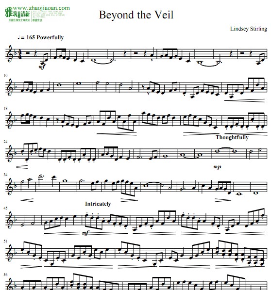 Lindsey_Stirling - BEYOND THE VEIL小提琴谱