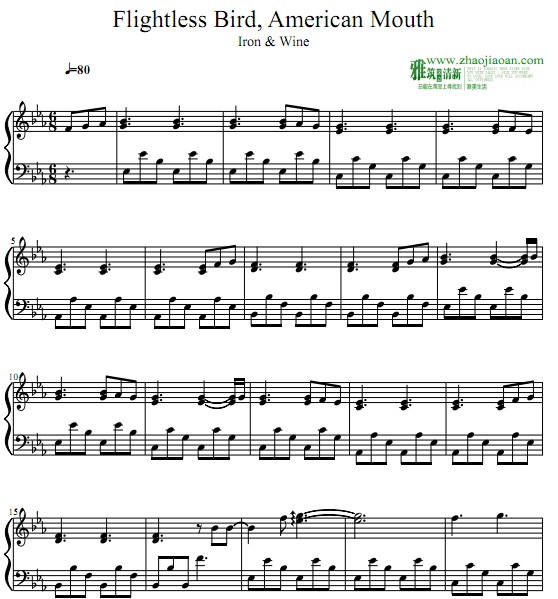 flightless bird, american mouth钢琴谱