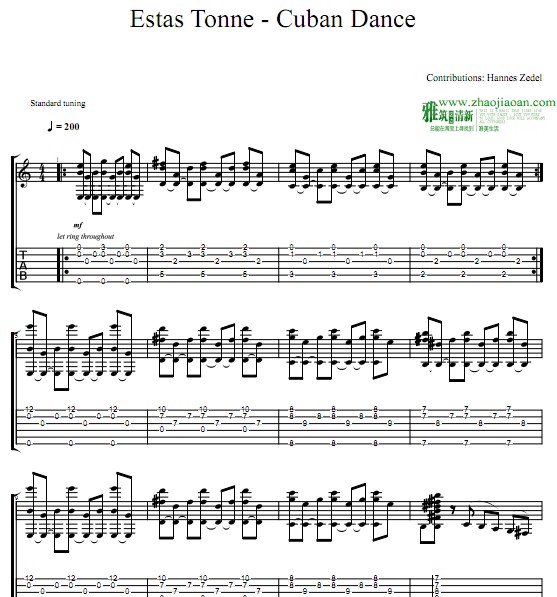 Estas Tonne - Cuban Dance吉他谱