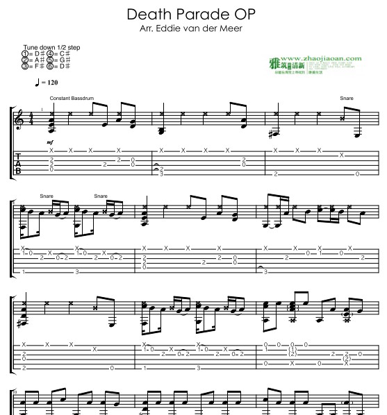 Eddie van der Meer死亡游戏Death Parade OP - Flyers指弹吉他谱