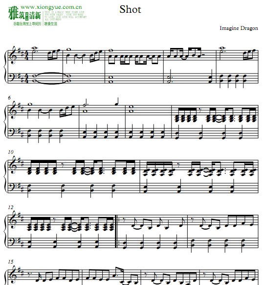 Imagine Dragons - Shots钢琴谱