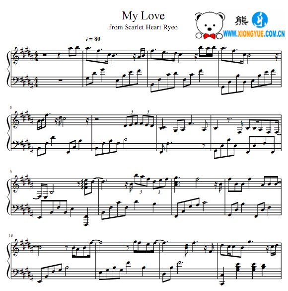 LEE HI步步惊心丽 MY LOVE钢琴谱