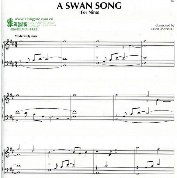 Black Swan Soundtrack - A Swan Song (For Nina)钢琴谱