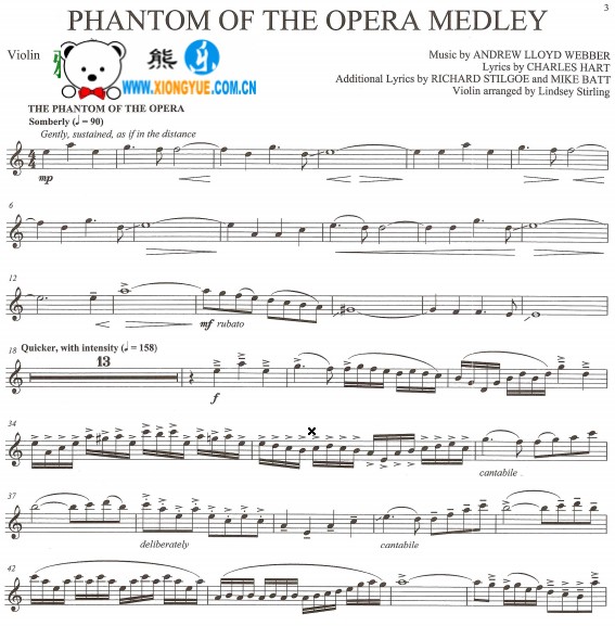 Phantom of the Opera小提琴谱