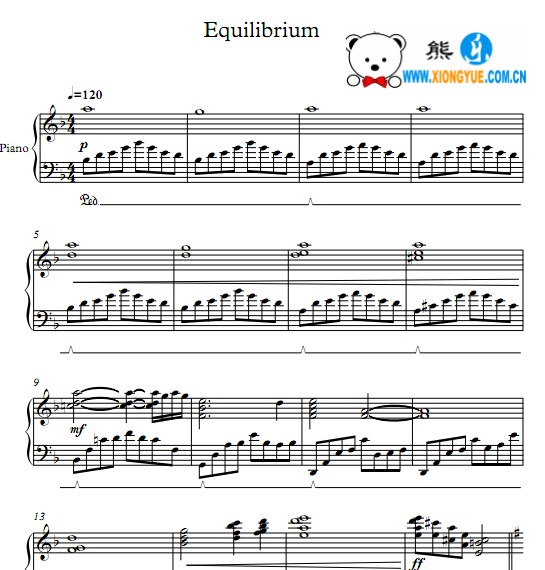 最终幻想 XIV Sophia's Theme - Equilibrium钢琴谱