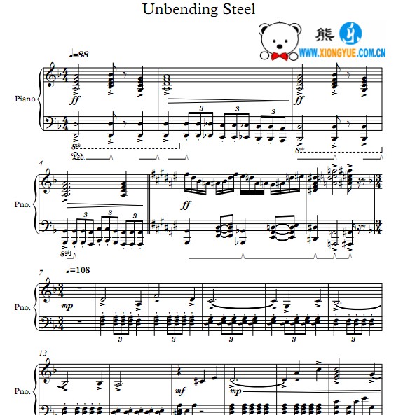 最终幻想xiv ravana"s theme - unbending steel钢琴谱