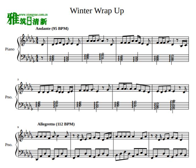 小马宝莉 送冬迎春 Winter Wrap Up钢琴谱