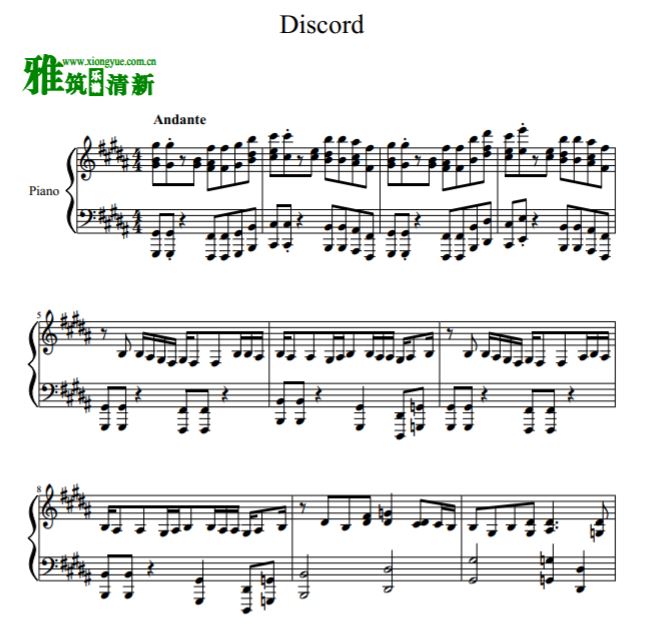 小马宝莉 Discord Remix钢琴谱