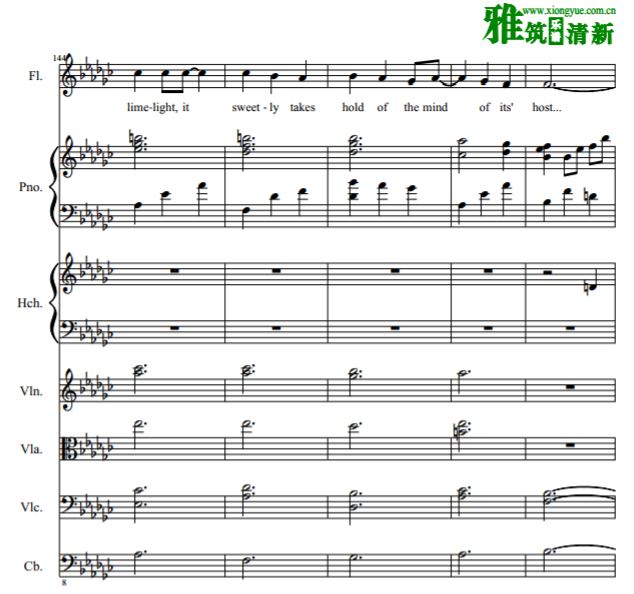 小马宝莉 Lullaby for a Princess公主摇篮曲长笛弦乐钢琴打击乐等合奏谱