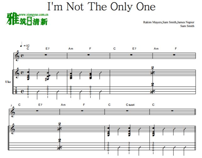 Sam Smith - I'm Not The Only One C调尤克里里谱