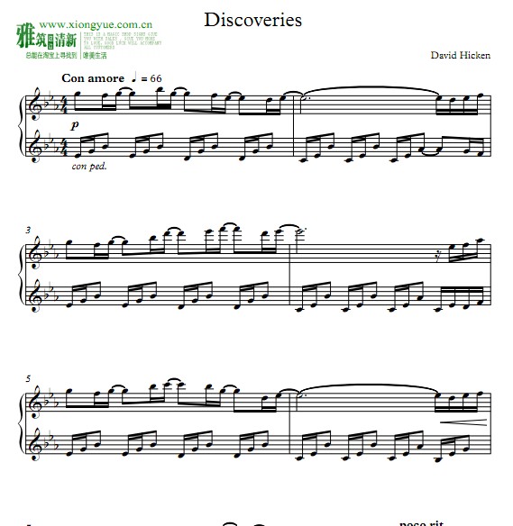 Discoveries - David Hicken钢琴谱