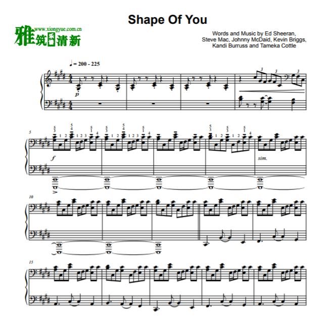 Jonny May - Shape of You爵士钢琴谱