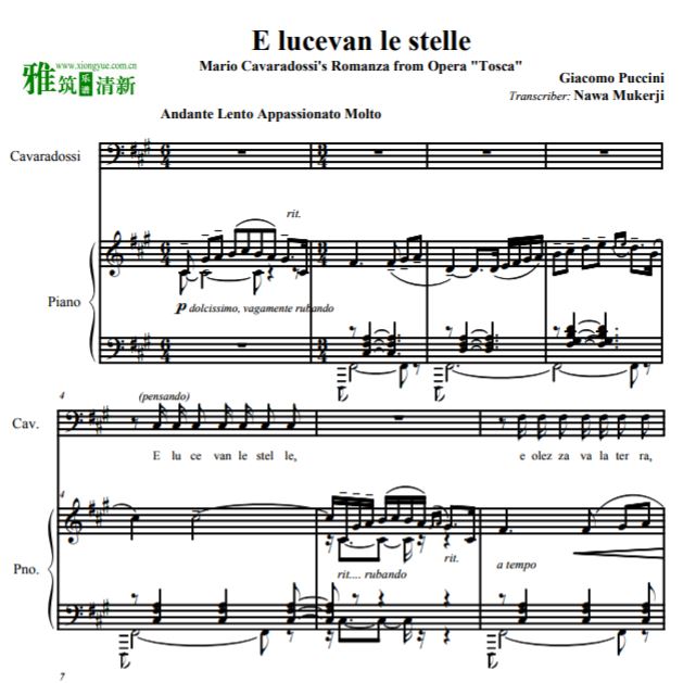  ˹Puccini-Tosca E lucevan le stelle ǹָٰ