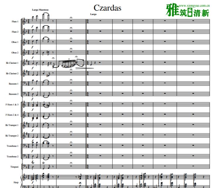 查尔达什舞曲管弦乐合奏总谱
