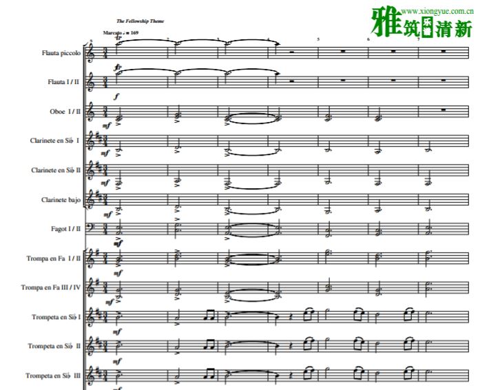 The Lord Of The Rings 魔戒交响管弦乐合奏谱