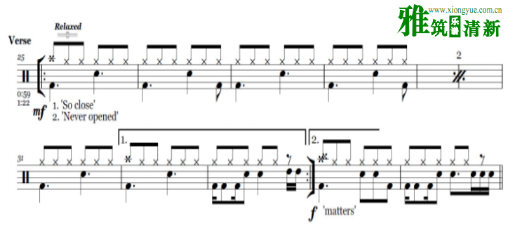 METALLICA - NOTHING ELSE MATTERS鼓谱