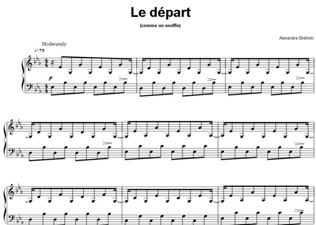 Alexandra Streliski - Le départ钢琴谱