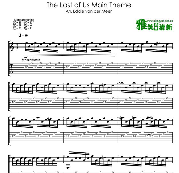 Eddie版 The Last of Us Main Theme吉他谱