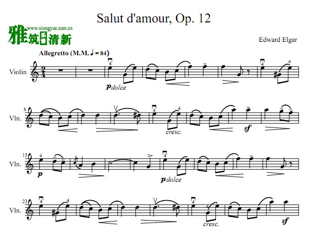 Elgar Salut d'amour С