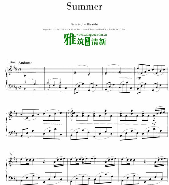 久石让钢琴独奏谱 11首