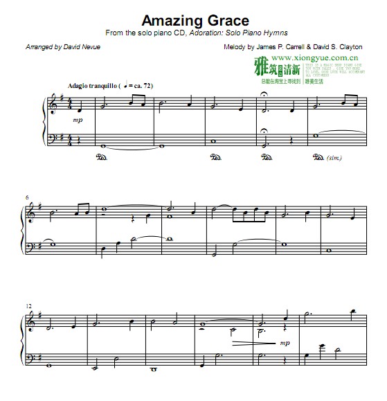 David Nevue - Amazing Grace钢琴谱