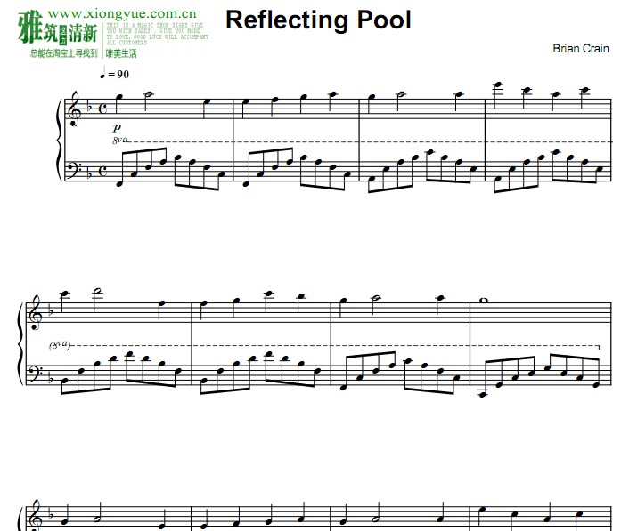 Brian Crain - reflecting pool钢琴谱