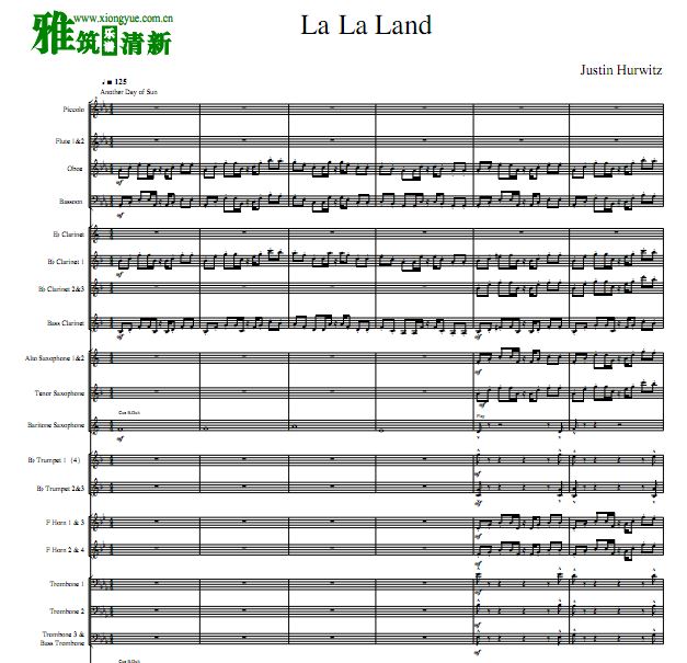 La La Land交响管乐合奏谱