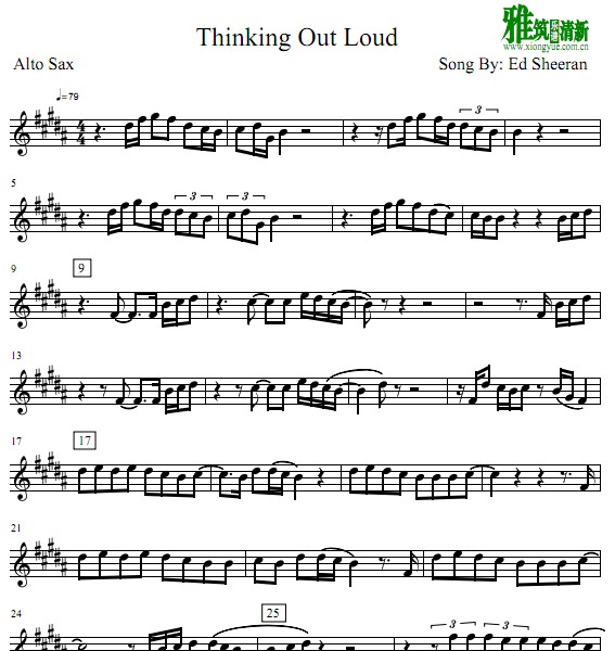 Thinking Out Loud萨克斯谱 