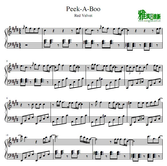 Red Velvet - Peek-A-Boo钢琴谱