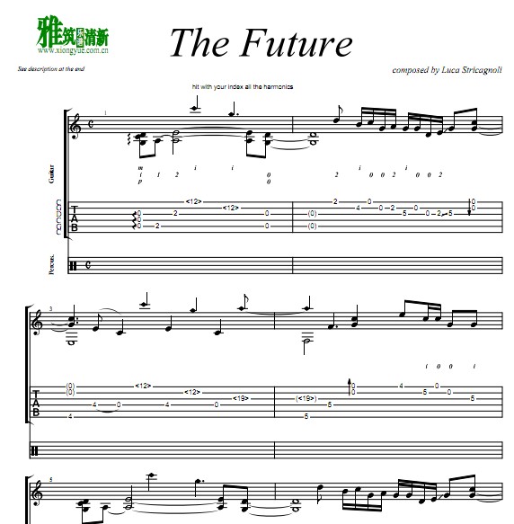 Luca Stricagnoli版  The Future指弹吉他谱 原版