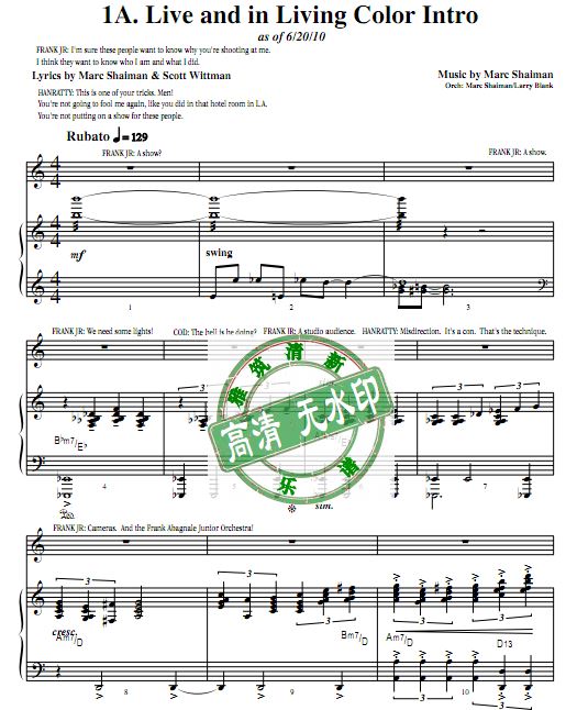 音乐剧猫鼠游戏 Catch Me If You Can全剧钢琴伴奏谱声乐总谱
