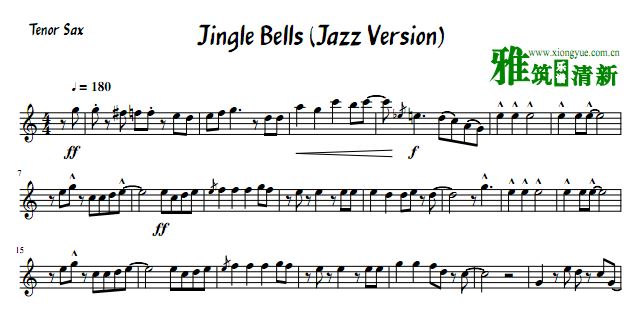 Jingle Bells Jazz萨克斯谱
