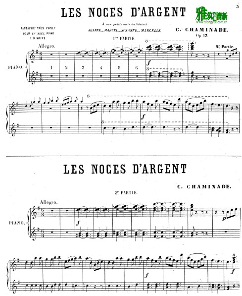Chaminade, Cécile - Les noces d'argent八手联弹谱