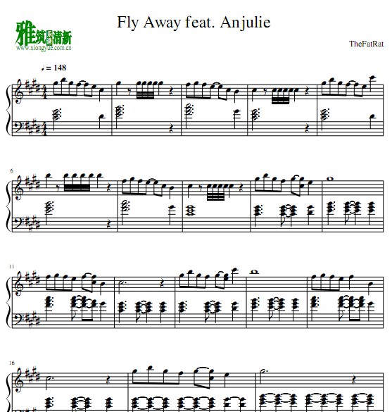 Fly Away钢琴谱 TheFatRat