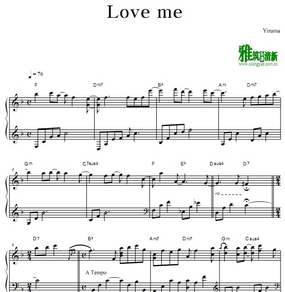 Yiruma 李闰珉 - Love Me钢琴谱