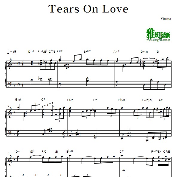 Yiruma 李闰珉 - Tears On Love钢琴谱