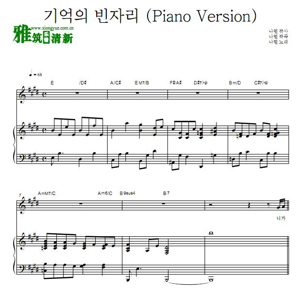 Naul 记忆的空缺(Piano Version)钢琴谱
