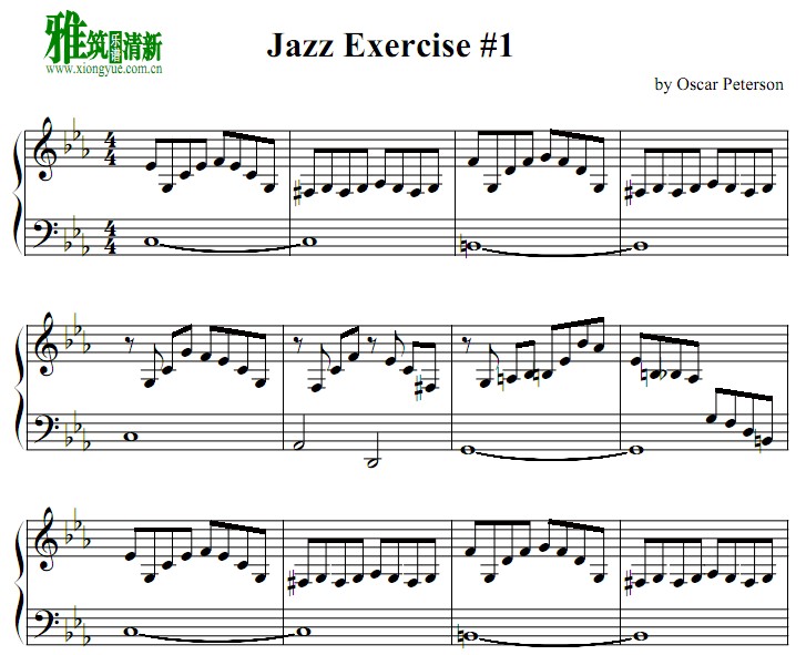 奥斯卡.皮特森 13首爵士练习曲Jazz Exercises 钢琴独奏谱