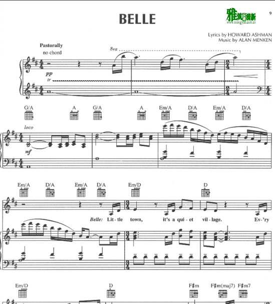 美女与野兽 Belle 钢琴伴奏谱 声乐谱