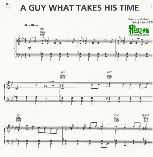 Burlesque - Guy What Takes His Time钢琴伴奏谱