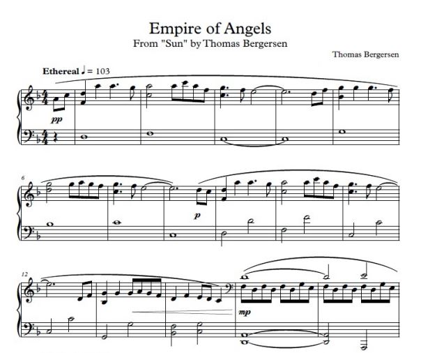 Empire of Angels 钢琴谱