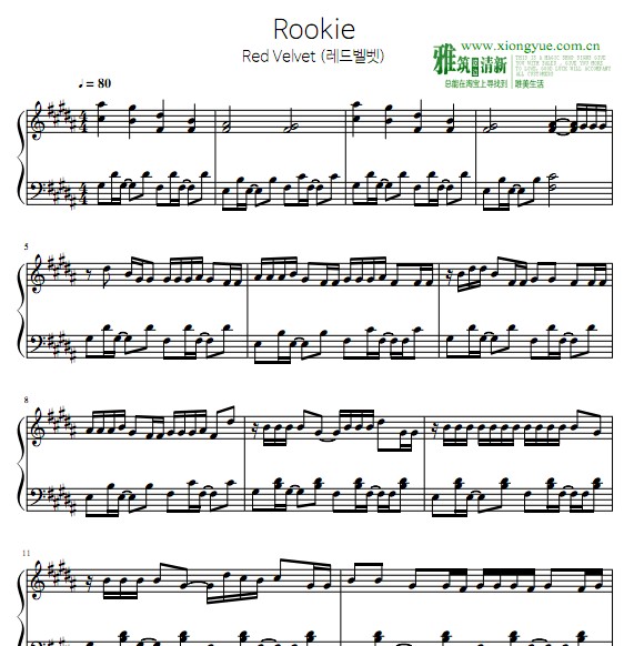 Red Velvet - Rookie钢琴谱