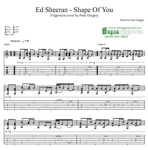 Shape Of You吉他谱