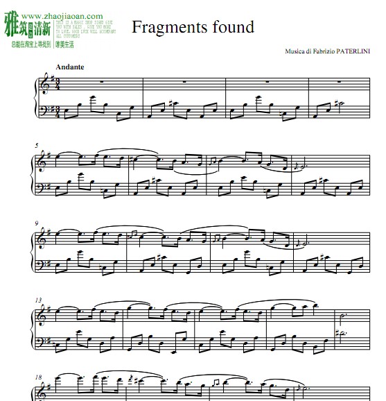 Fabrizio Paterlini — Fragments Found钢琴谱