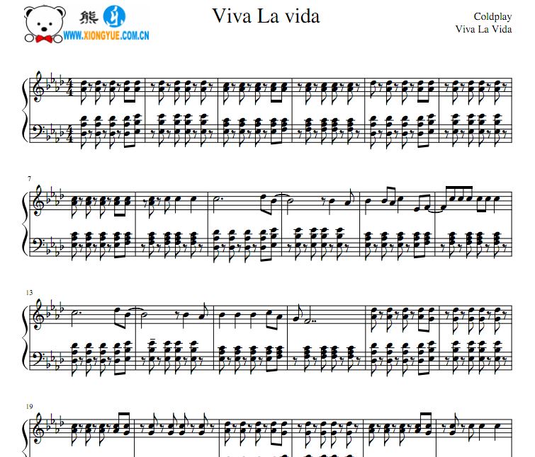 ColdPlay- Viva la vida钢琴谱