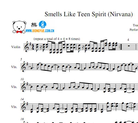 大卫·葛瑞特 David Garrett小提琴谱  Smells Like Teen Spirit