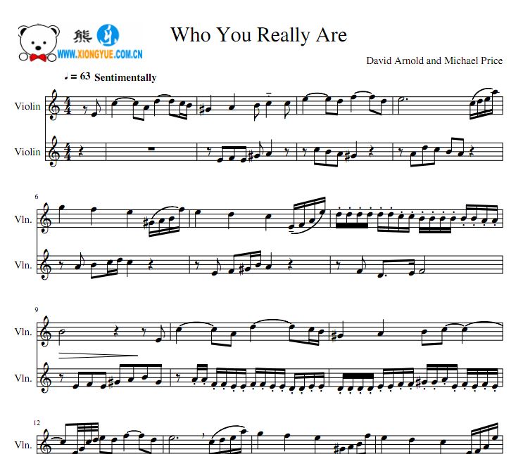 Sherlock4 Who You Really Are双小提琴谱
