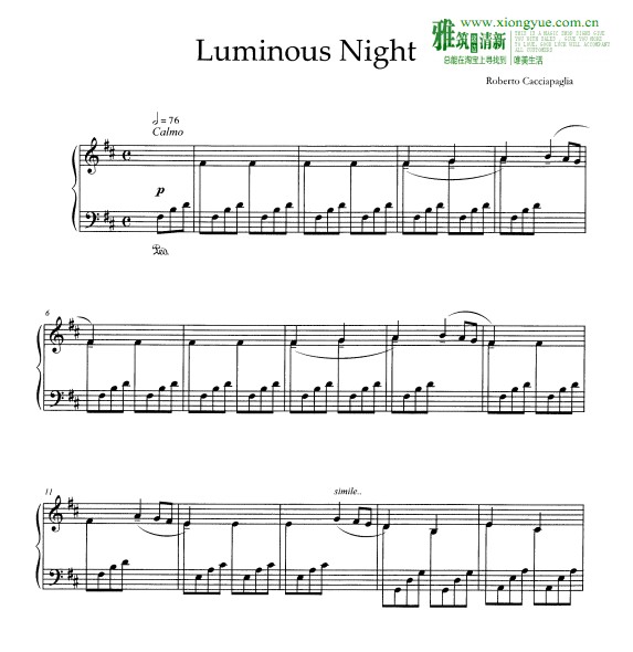  Luminous Night钢琴谱