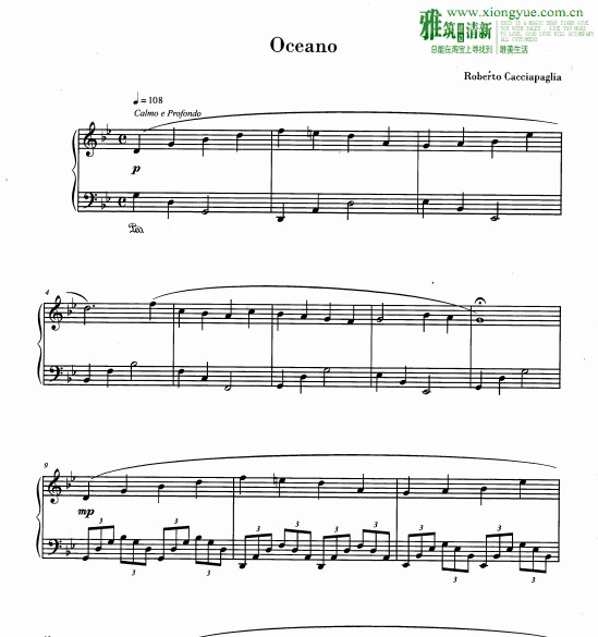 Oceano钢琴谱