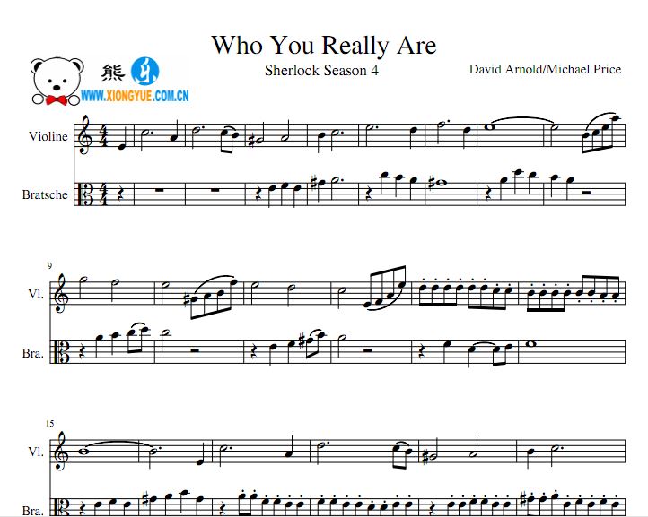 神探夏洛克第4季 Who You Really Are小提琴中提琴合奏谱